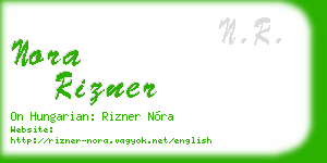 nora rizner business card